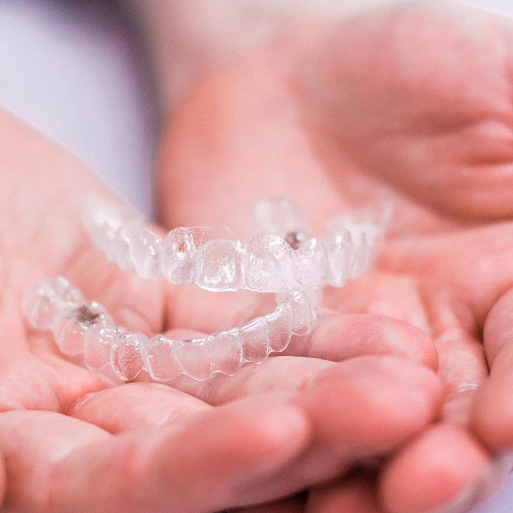 invisalign in hands